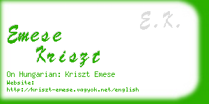 emese kriszt business card